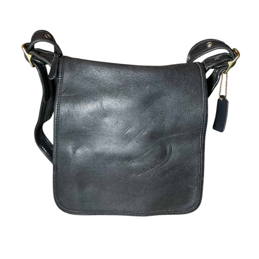 Vintage Coach black leather crossbody legacy studio flap purse